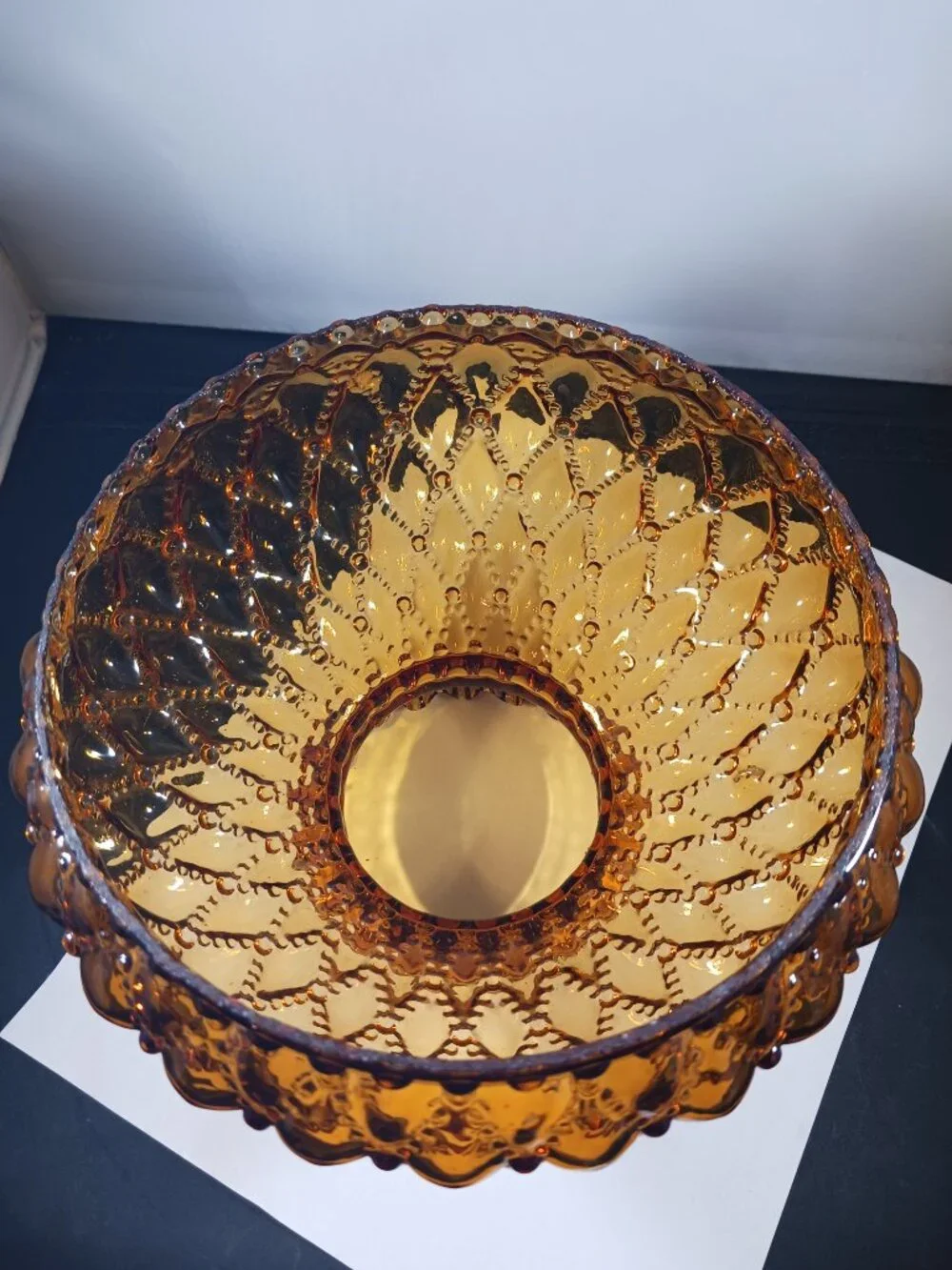 Vintage Kerosene Oil Lamp 6.5in Amberina Ruffle Lamp Shade